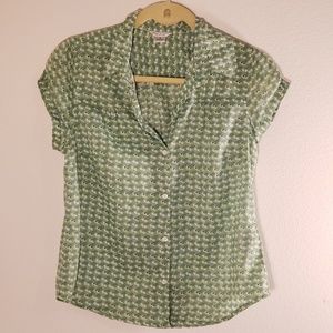 American Eagle Outfitters Green SS Blouse